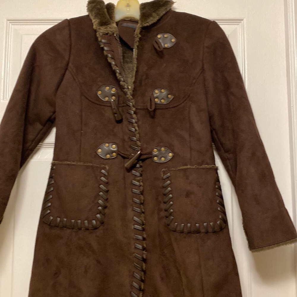 Via spiga girls suede coat size small